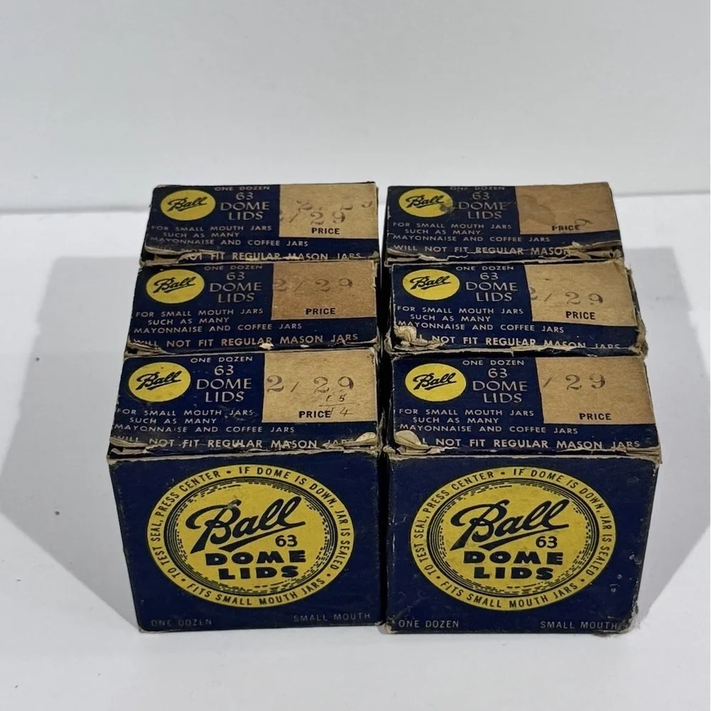 Vintage Ball 63 Dome Lids 6 Boxes Of 12 Mason Jar‎ Canning